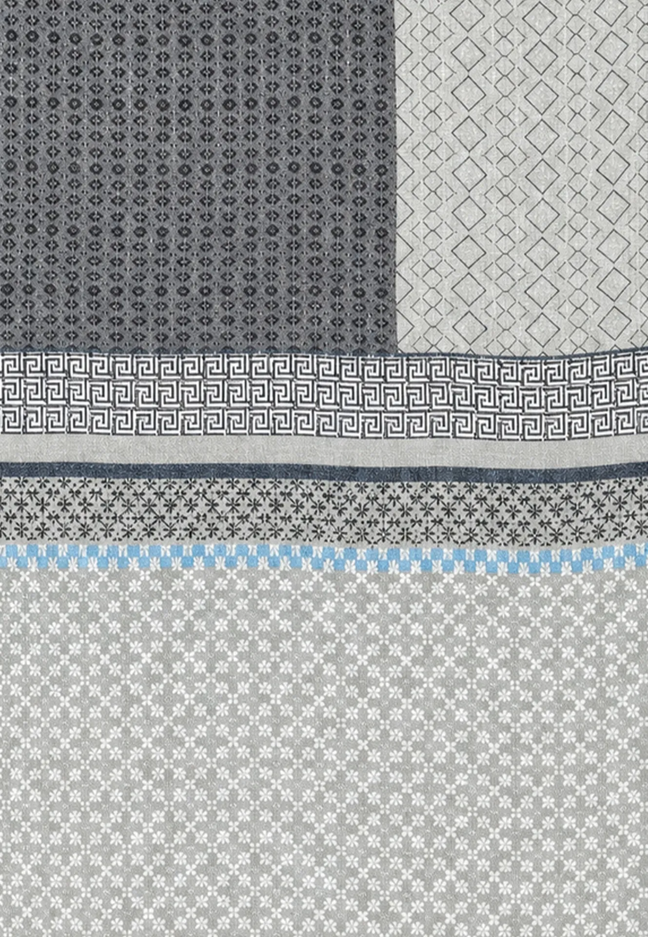Sciarpina unisex fantasia geometrica - 100% poliestere Navigare - colore Grigio - immagine 3